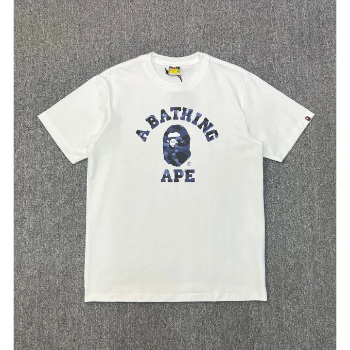 A Bathing Ape A Bathing Ape White/Blue Camo T-Shirt White - 1