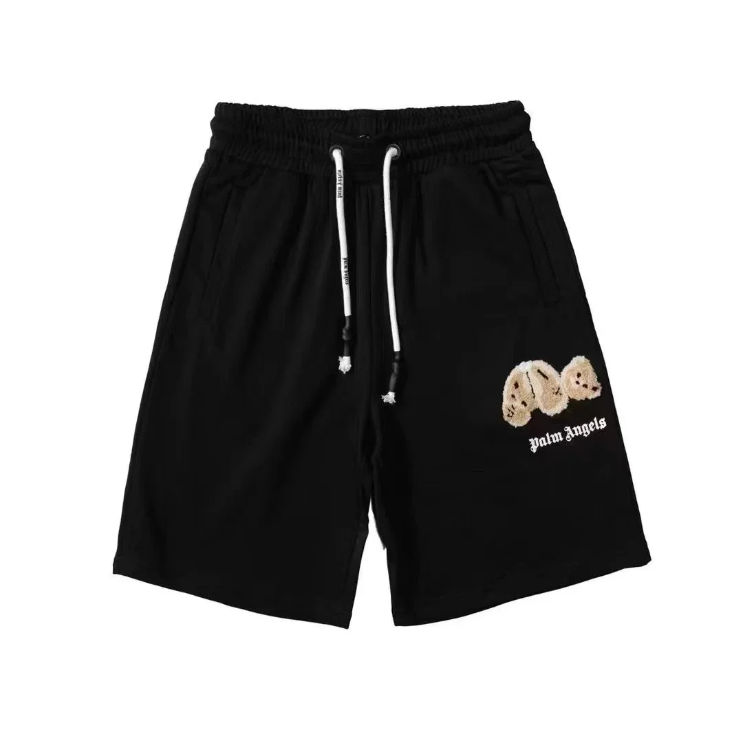 Palm Angels Palm Angels Bear Black Bear Print Shorts Black - 1