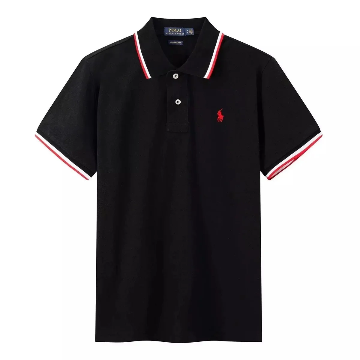 Polo Ralph Lauren Polo Ralph Lauren Black & Red Trim Polo Shirt Black - 1