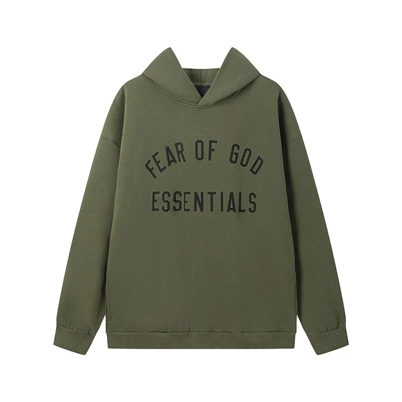 Fear of God Fear of God Essentials Olive Green Hoodie Green - 1