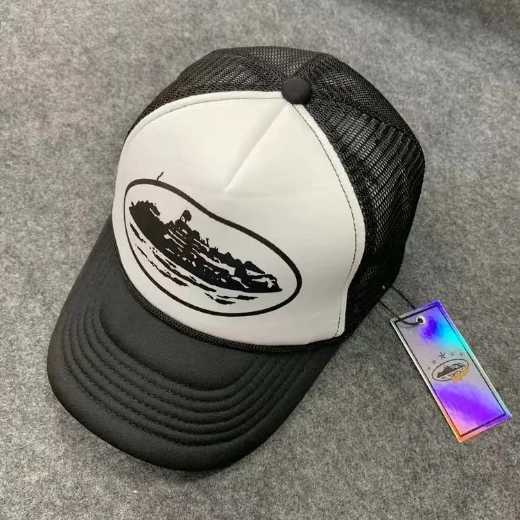 Other Unisex Black & White Trucker Hat with Island Print Black - 1