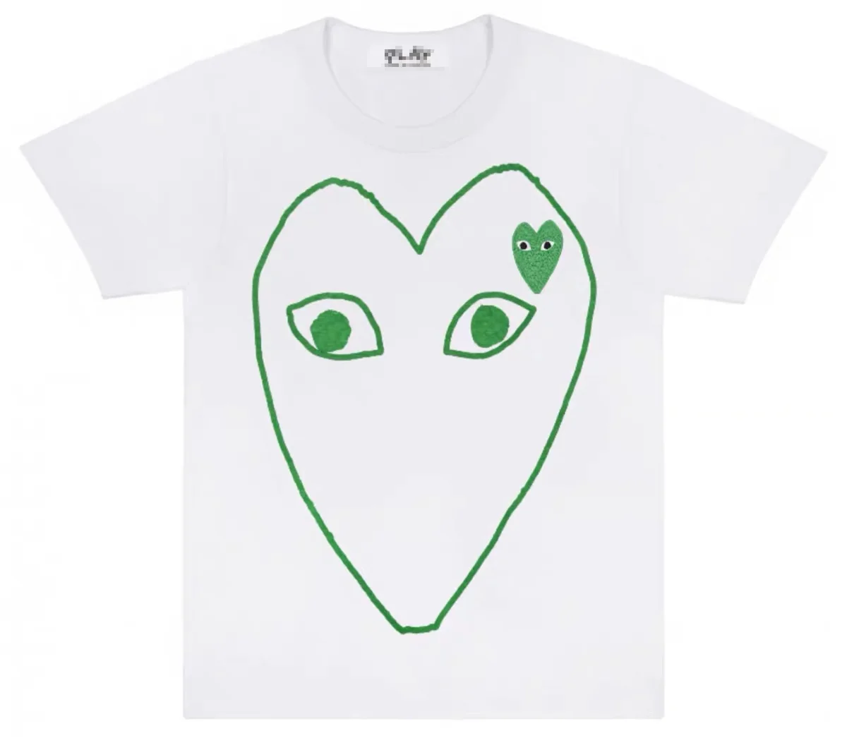 Comme des Garçons Comme des Garçons Heart T-Shirt Green Lines White - 1