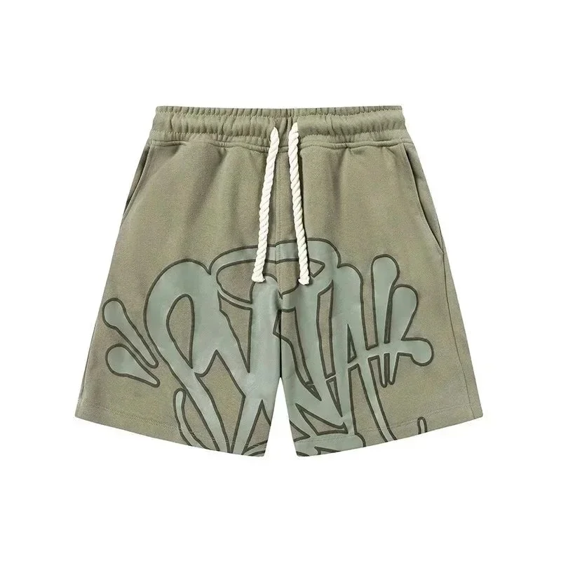 Other Military Green Graffiti Print Shorts Green - 1