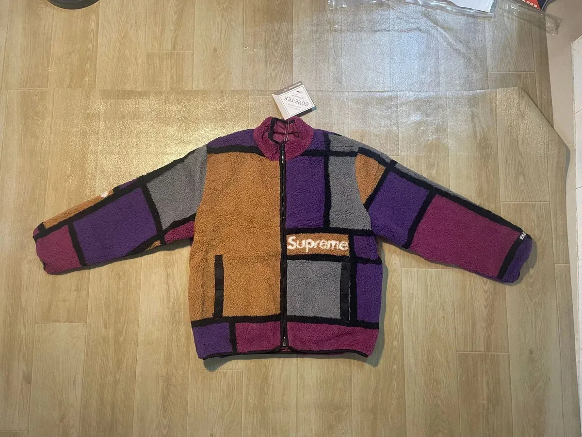 Supreme Supreme Color-Block Purple Sherpa Jacket Purple - 1