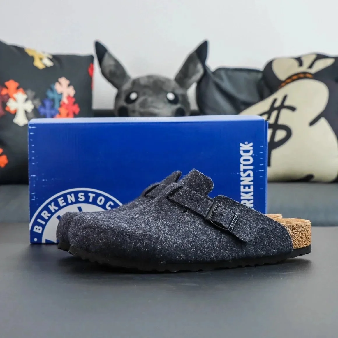 Birkenstock Birkenstock Arizona Wool Felt Grey Sandals Grey - 1