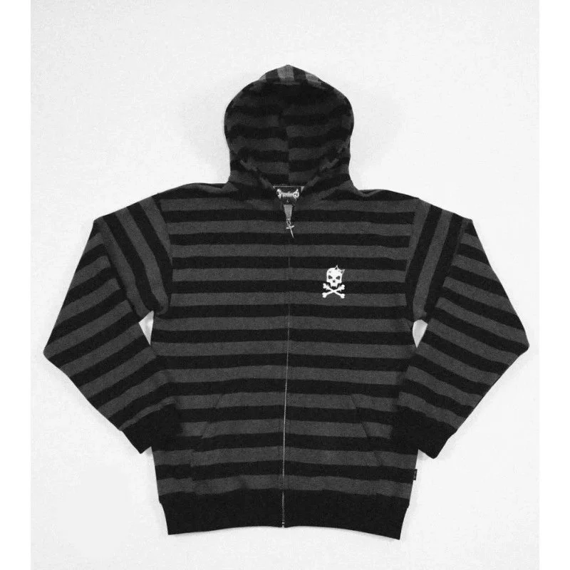 Chrome Hearts Chrome Hearts Black/Grey Stripe Zip-Up Hoodie Multicolor - 1