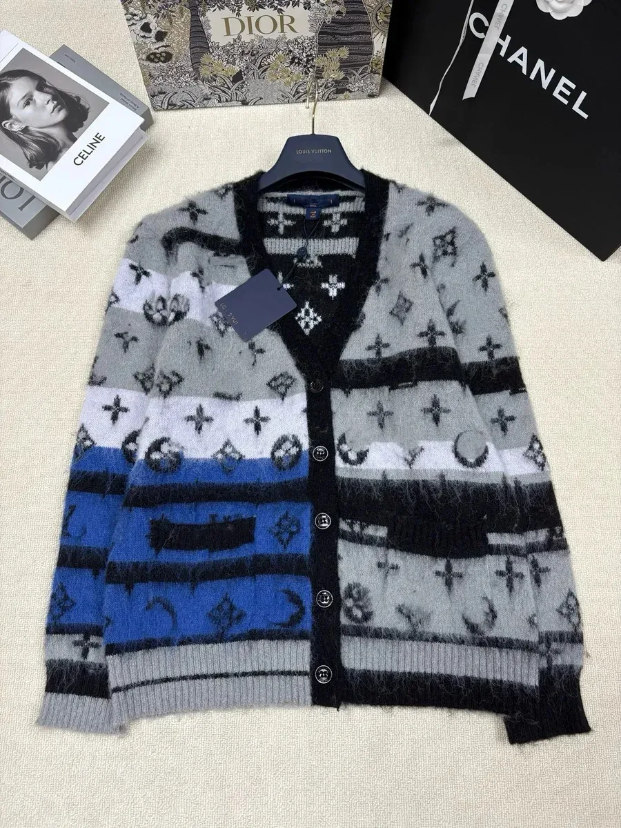 Louis Vuitton Louis Vuitton Monogram Knit Cardigan LV 14 Grey