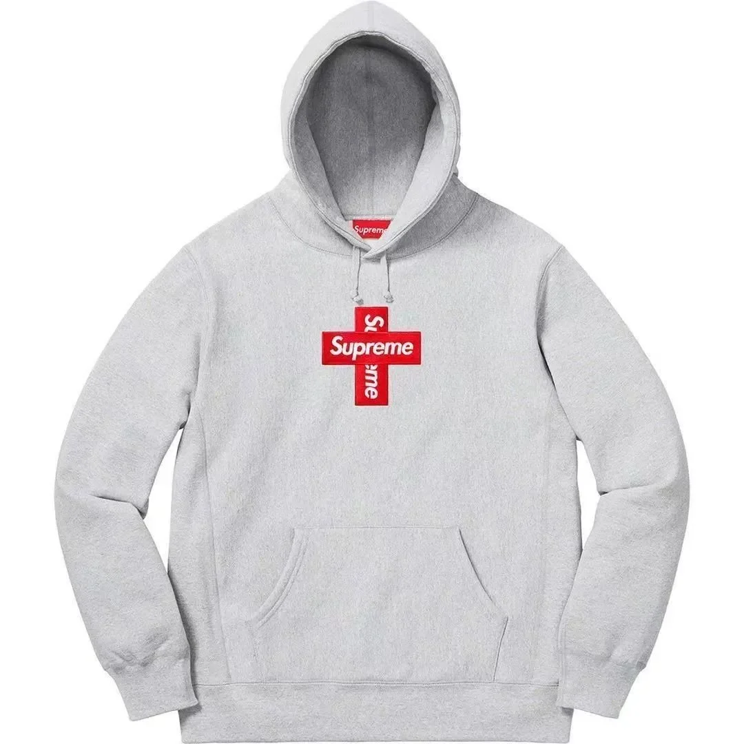 Supreme Supreme Cross Logo Hoodie Grey Grey - 1