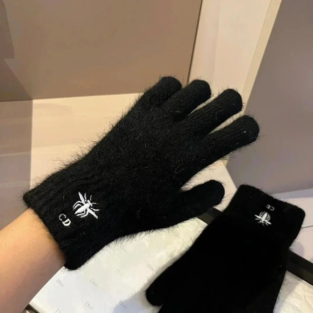 Dior Dior Black Spider Embroidered Gloves Black - 1