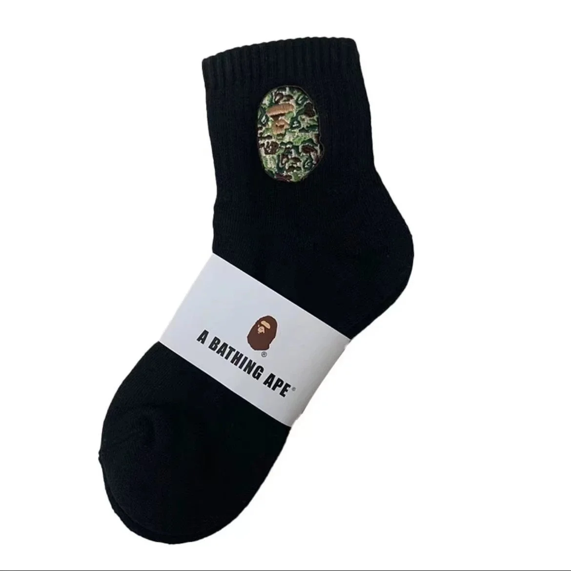 A Bathing Ape Camo BAPE Head Socks Black
