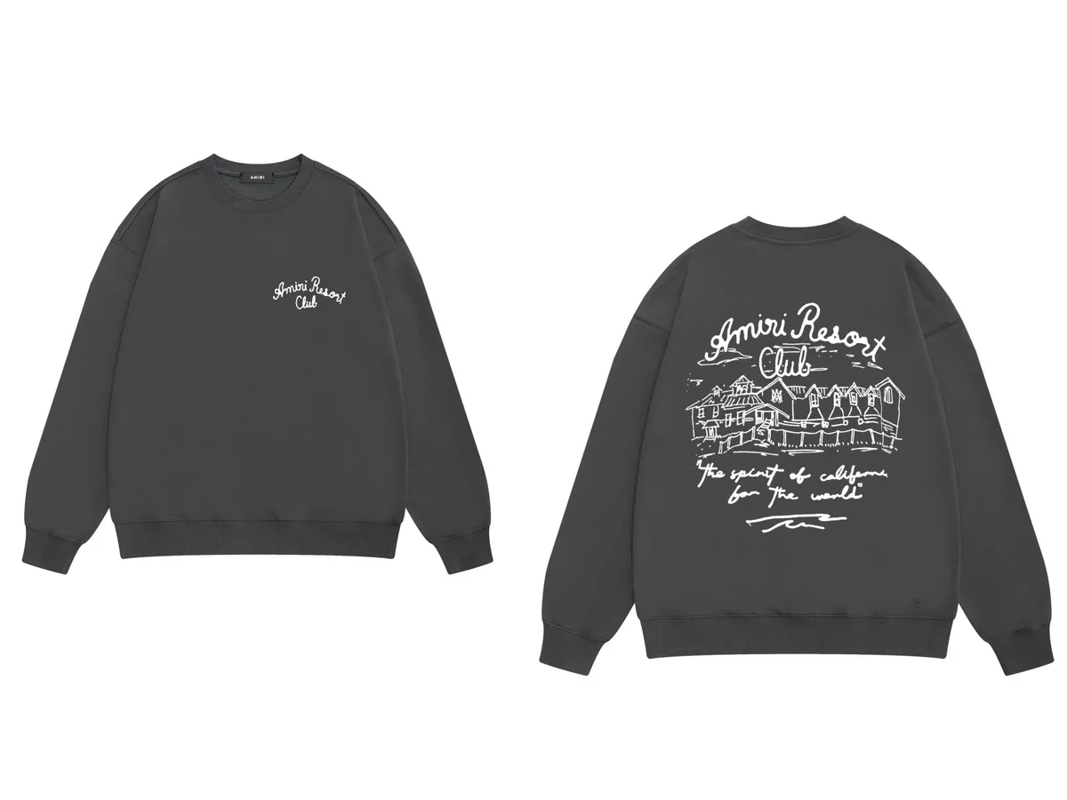 Amiri Amiri The Spirit of California Club Crewneck Sweatshirt Black - 1
