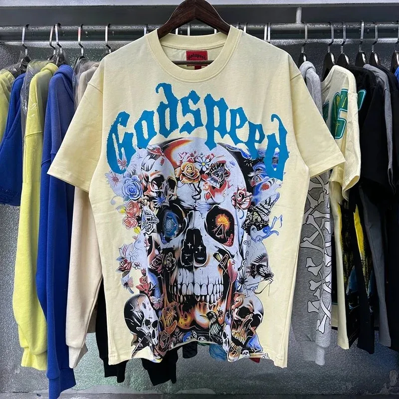 Other Godspeed 7012杏色 Skull Print T-Shirt Beige - 1