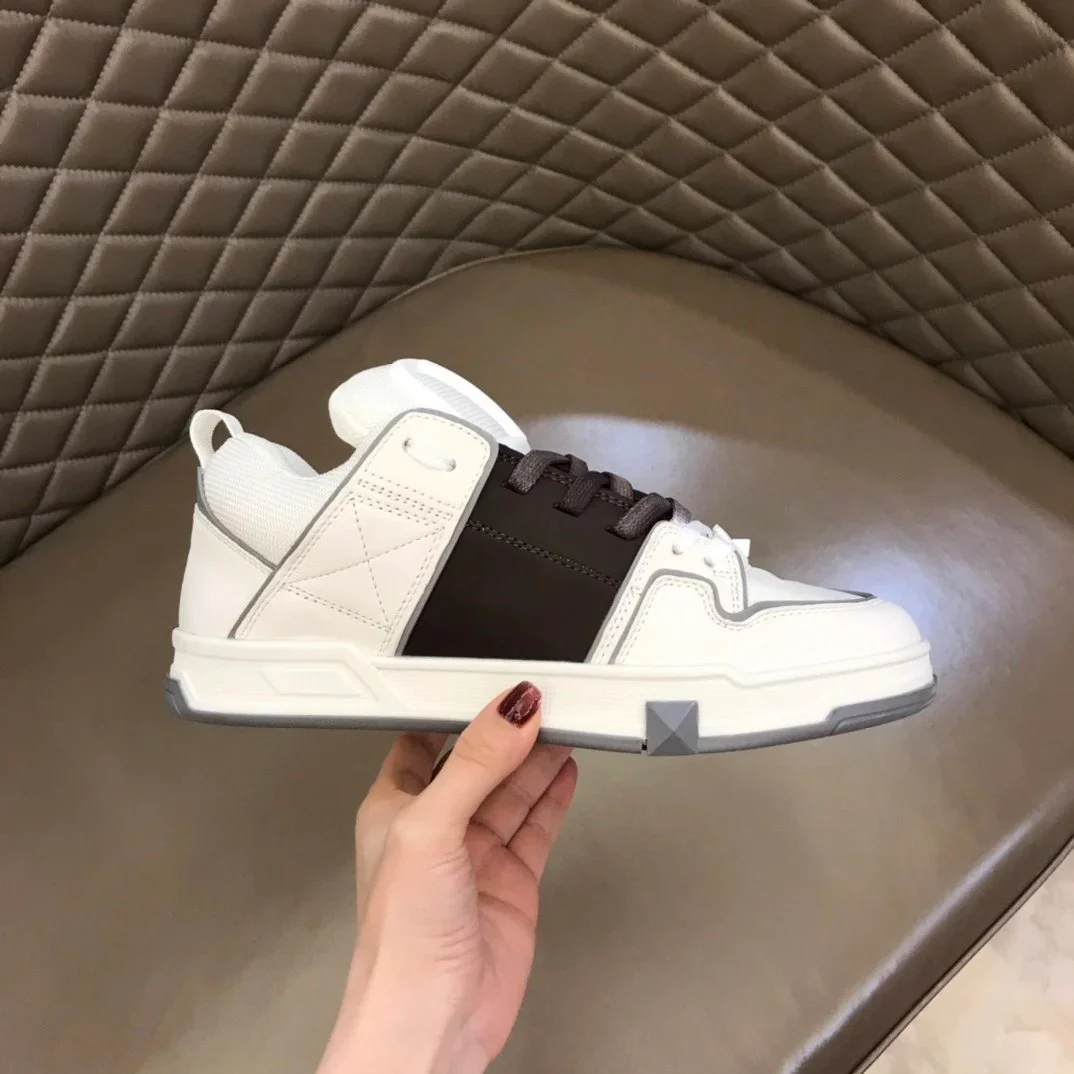 Valentino Valentino Rockstud B-2 Brown Leather Sneakers Brown - 1
