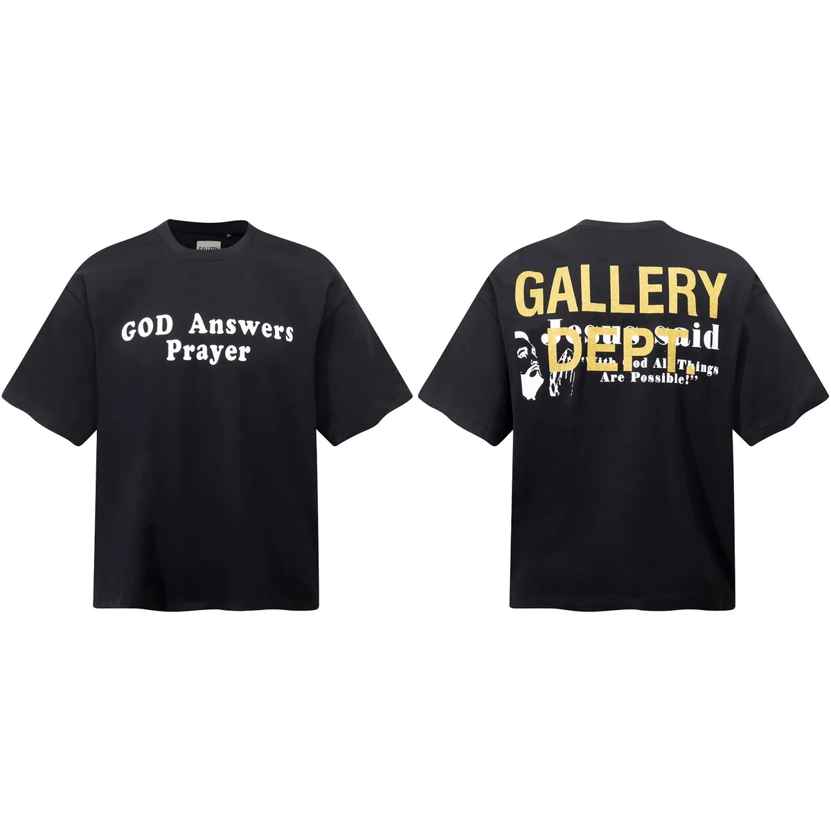 Gallery Dept. Gallery Dept. God Answers Prayer Black T-Shirt Black - 1