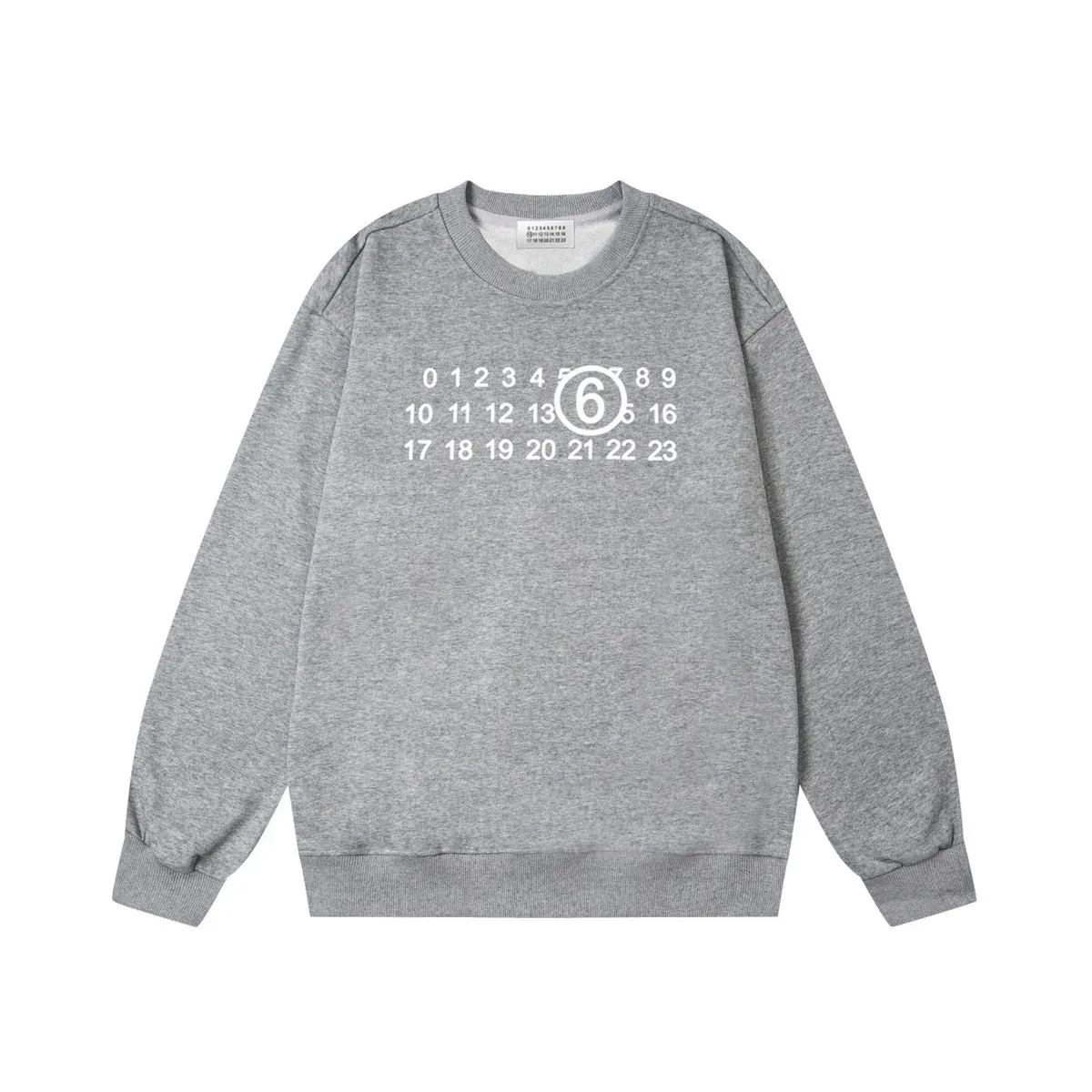 Maison Margiela Maison Margiela Tabi Grey Number Print Sweatshirt Grey - 1