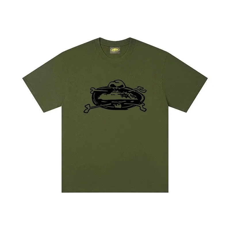 Other Olive Green Skull & Crossbones T-Shirt Green - 1
