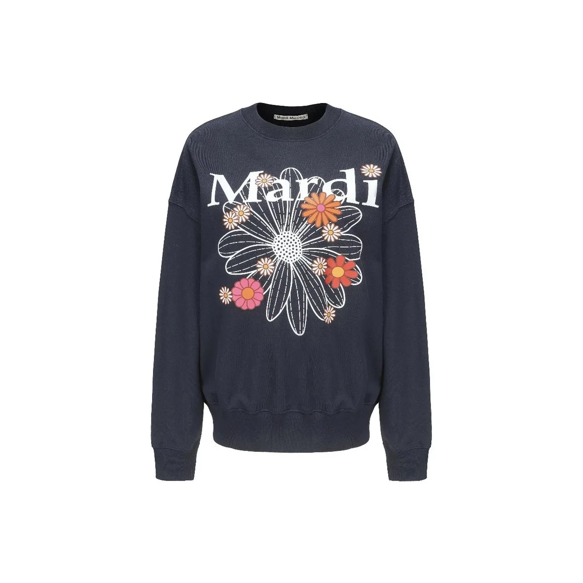 Mardi Mercredi Mardi Mercredi Navy Blue White Multi-Floral Print Sweatshirt Navy - 1