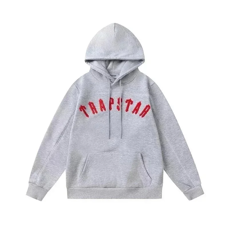 Trapstar Trapstar Grey 'TRAPSTAR' Embroidered Hoodie Grey - 1