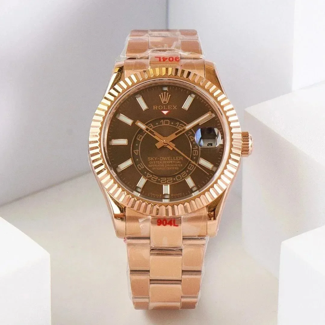 Rolex Rolex Sky-Dweller Rose Gold/Brown Watch Gold