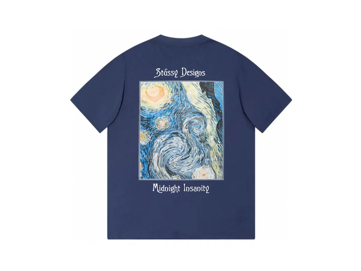 Stussy Stüssy Midnight Insanity Van Gogh T-Shirt Navy Navy - 1