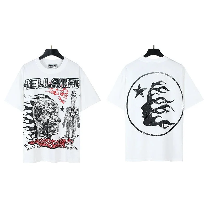 Hellstar Hellstar Studios White Flame Print T-Shirt White - 1