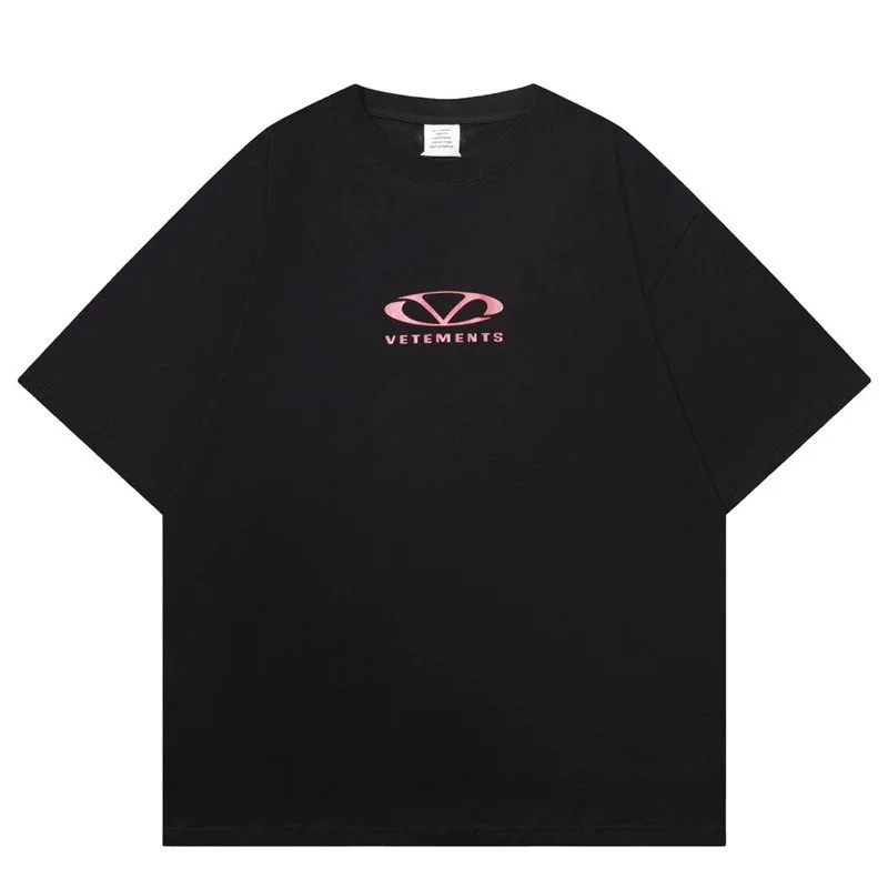 Vetements Vetements Black Pink Logo T-Shirt Black - 1