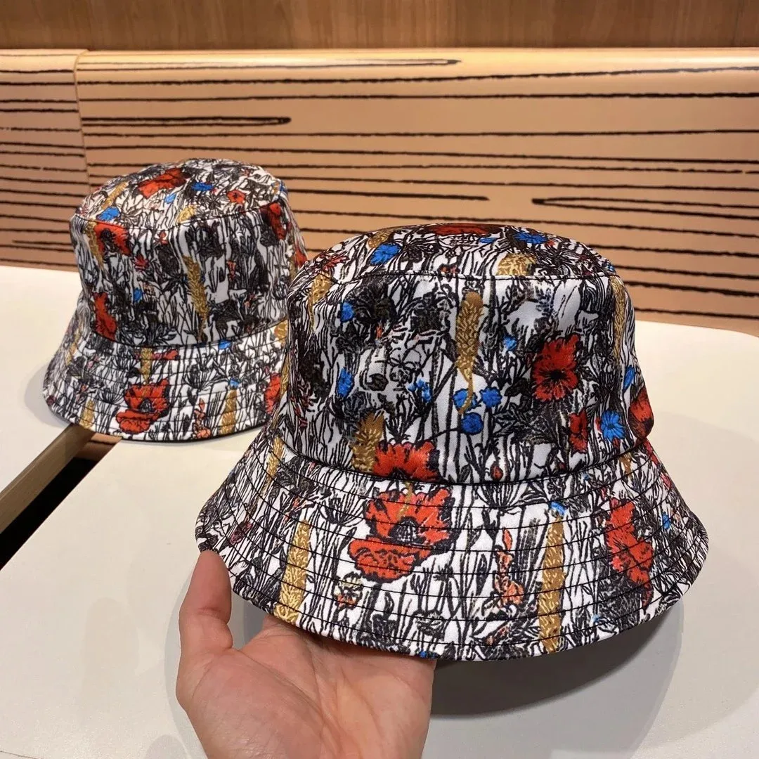 Other Floral Print Bucket Hat 21 Black & White Rose Headwear Multicolor - 1