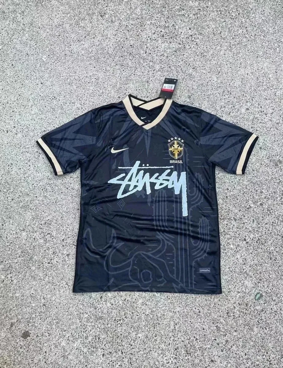 Nike Nike x Stussy Brazil National Team Soccer Jersey Navy/Beige Navy