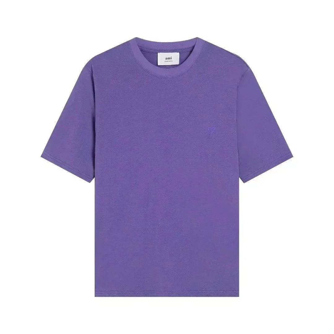 Ami Paris Ami Purple AMI Logo T-Shirt Purple - 1