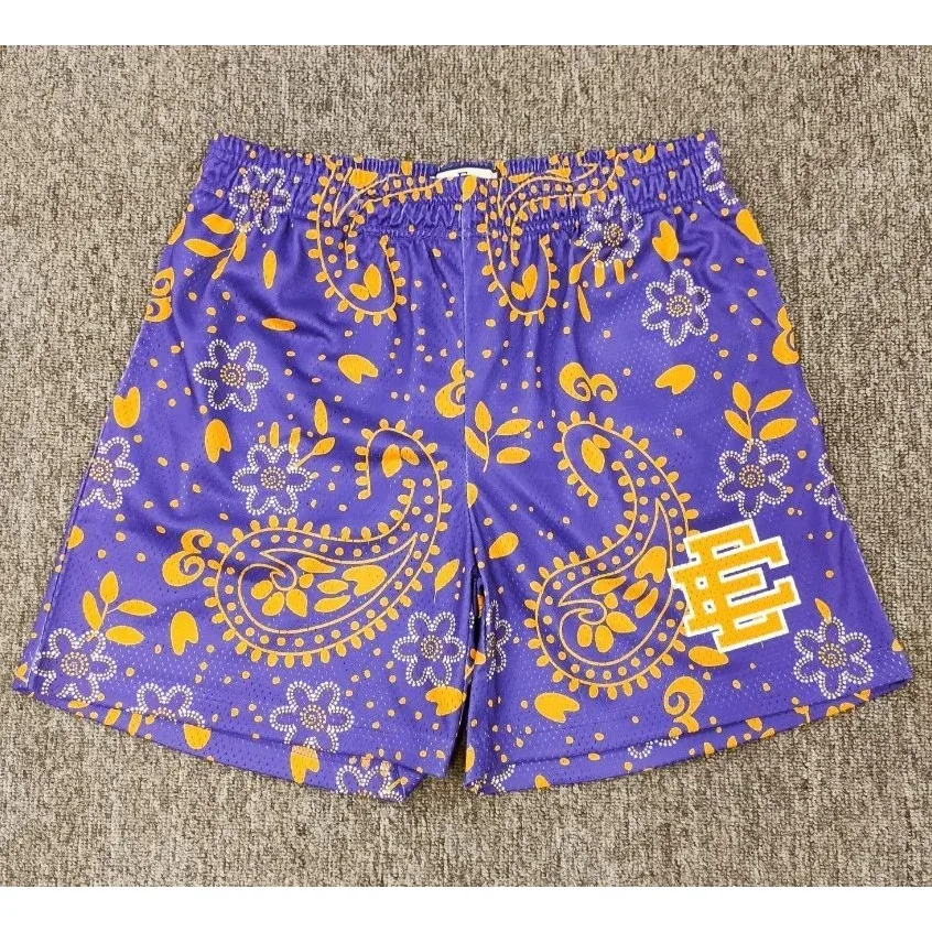 Other Purple Floral Paisley Basketball Shorts Purple - 1