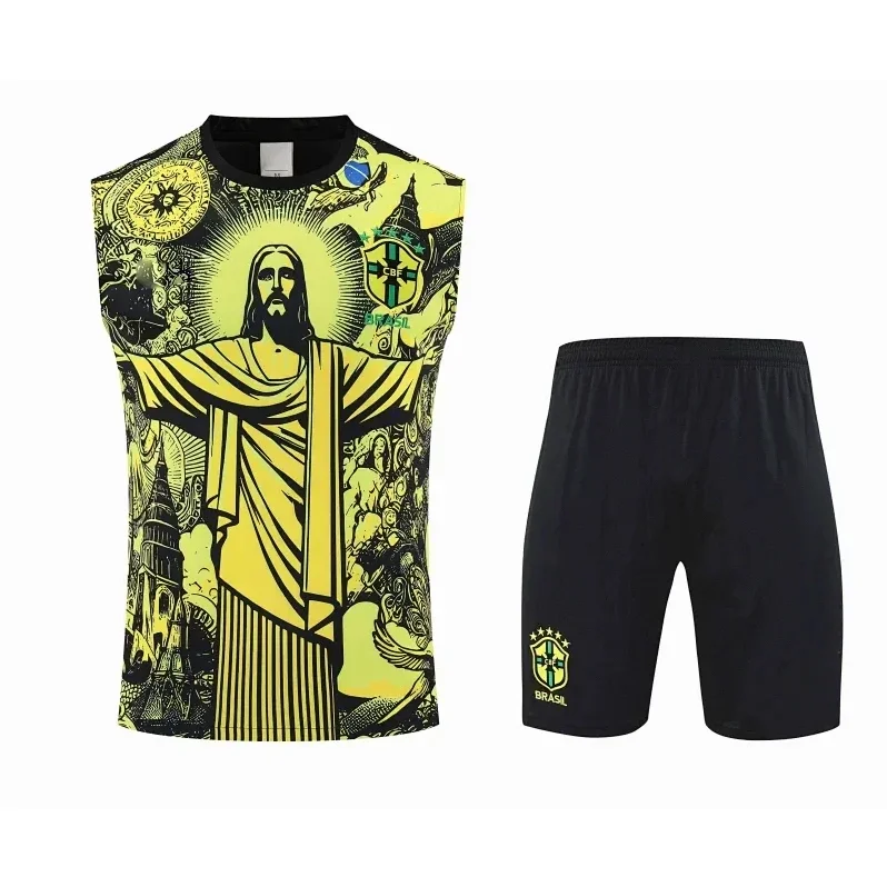 Other Soccer Jersey Set with Christ the Redeemer Print Yellow - 1