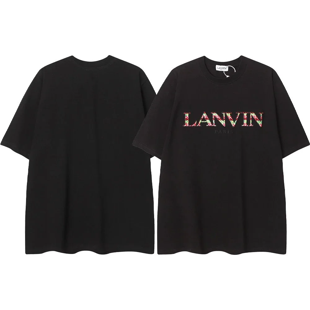 Lanvin Lanvin Floral Logo Black T-Shirt Black