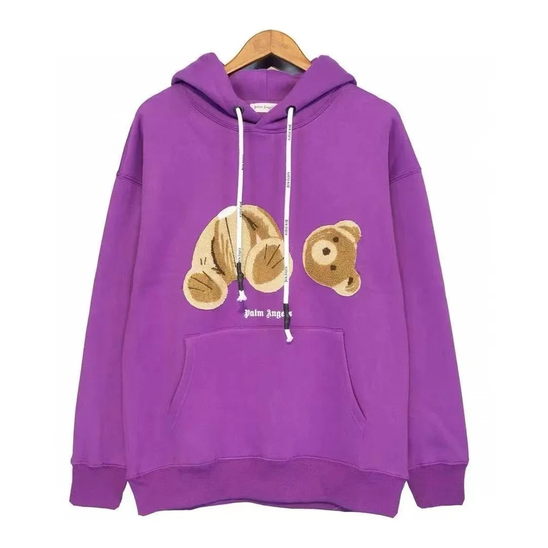 Palm Angels Palm Angels Bear Purple Hoodie Purple - 1