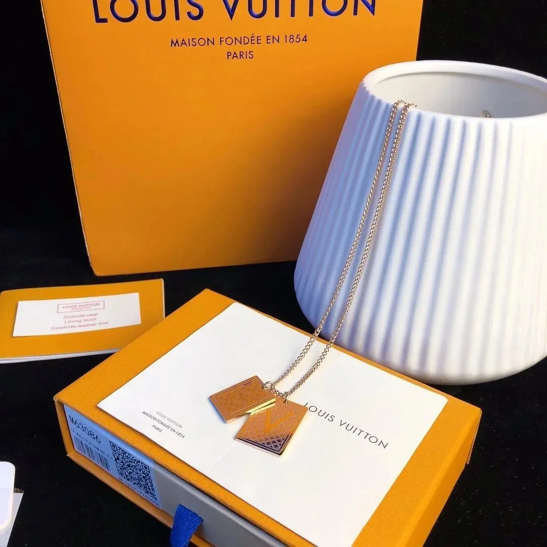 Louis Vuitton Louis Vuitton Monogram Gold Logo Necklace Gold