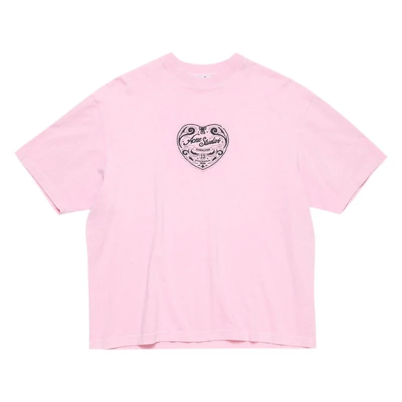 Acne Studios Acne Studios Pink Heart Print T-Shirt Pink - 1