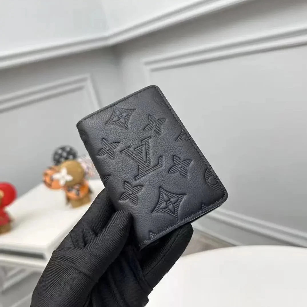 Louis Vuitton Louis Vuitton Monogram Embossed Cardholder Black Black