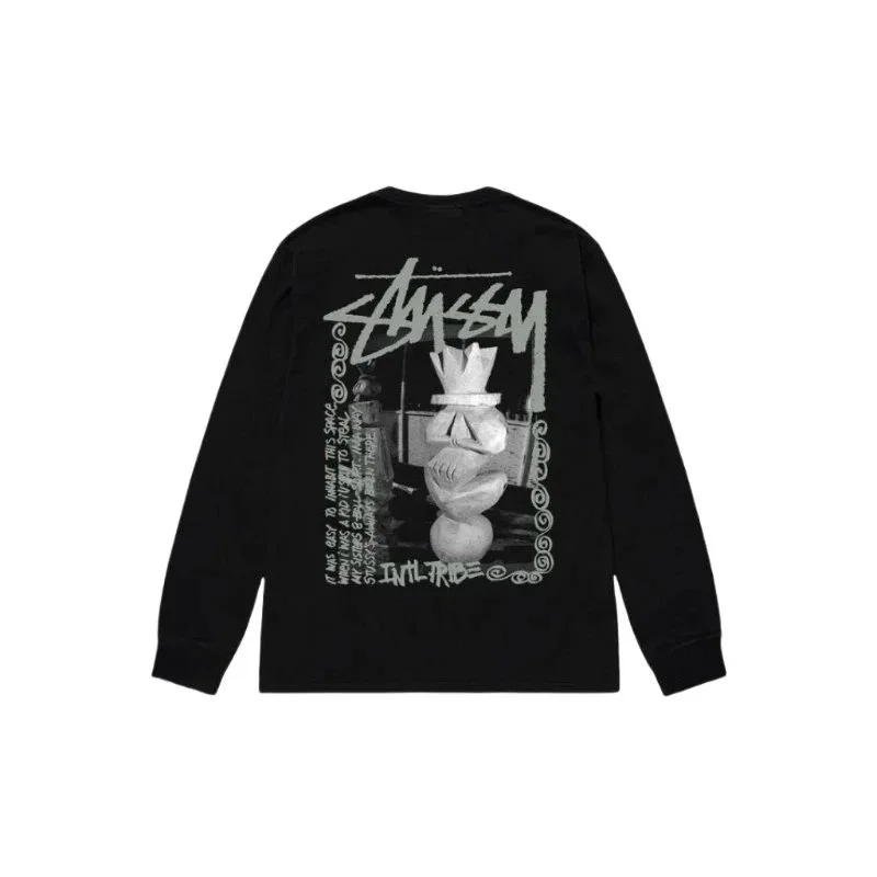 Stussy Stussy Stüssy Black Long Sleeve T-Shirt Black - 1