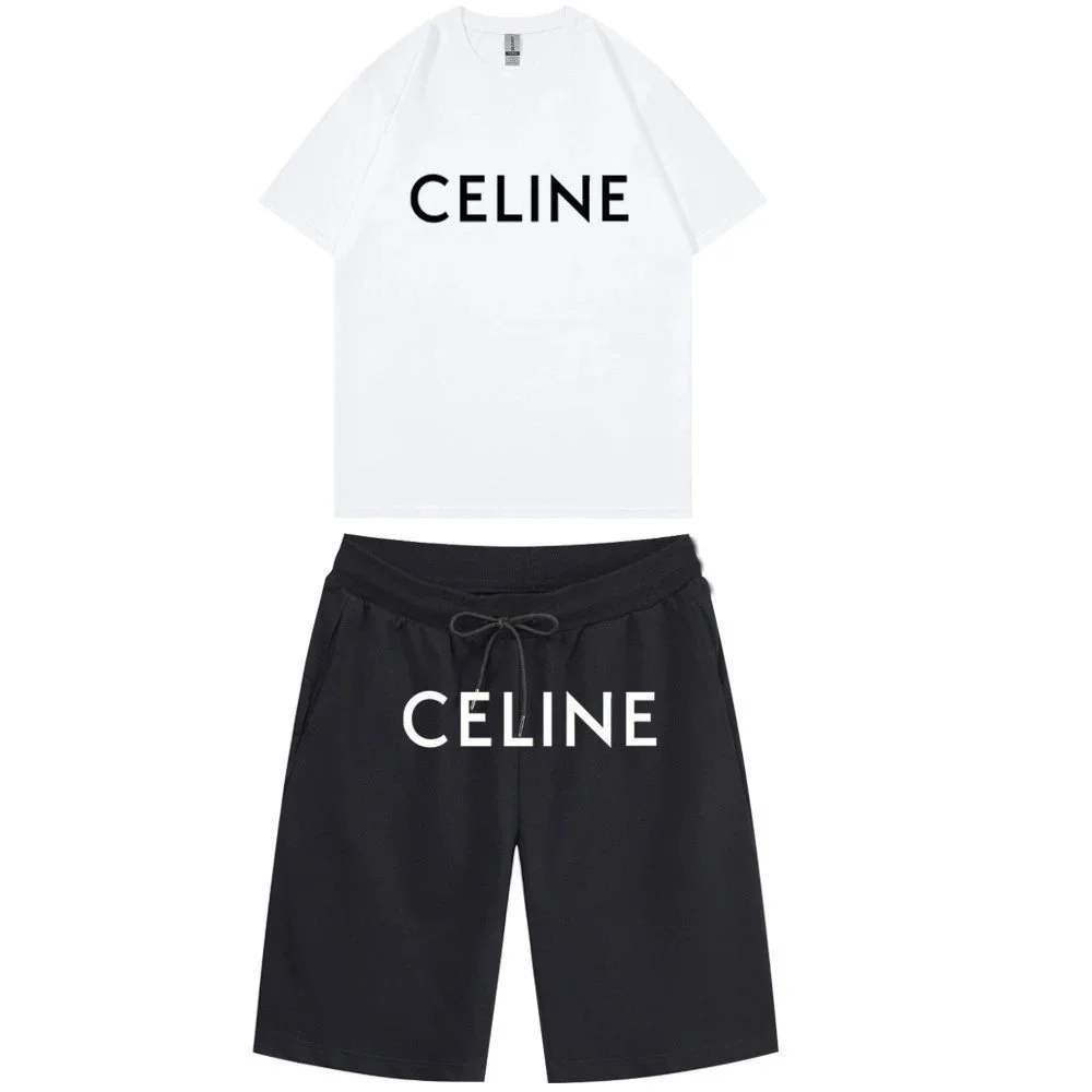 Celine Celine Logo White/Black Co-ord Set Multicolor