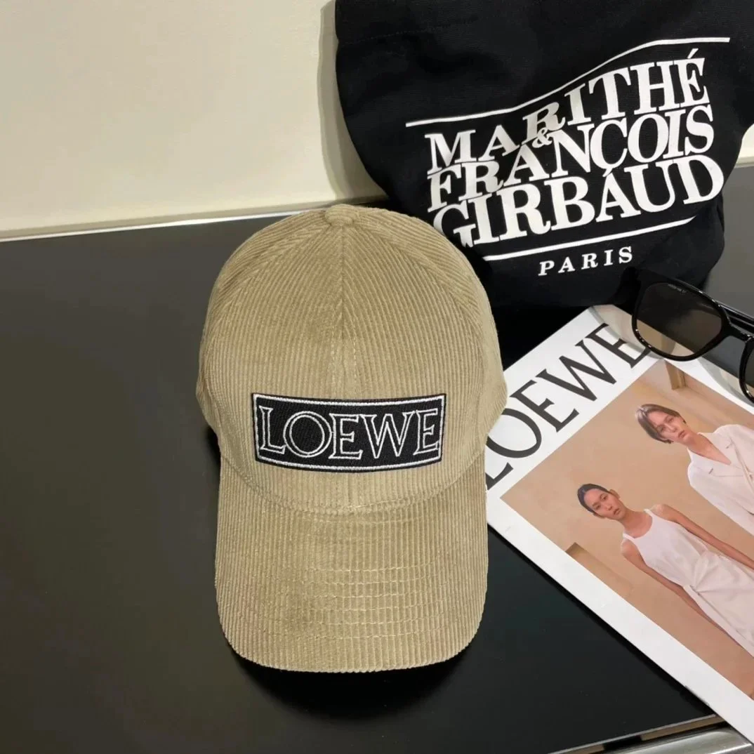 Loewe Loewe Beige Corduroy Baseball Cap Beige