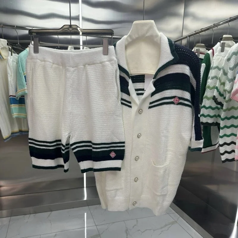 Other Knit Set White with Navy Stripes Co-ord Set White - 1