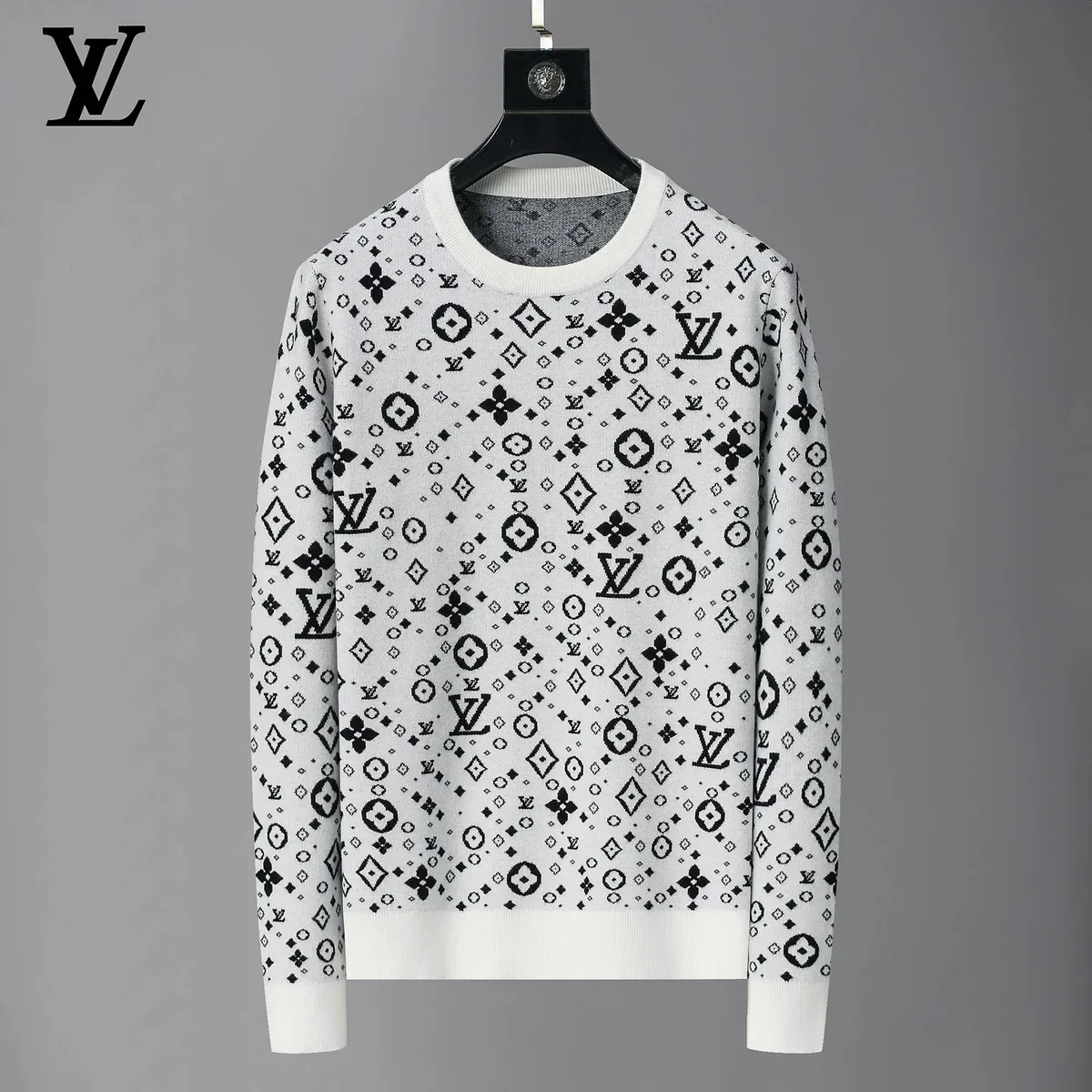 Louis Vuitton Louis Vuitton Monogram White/Black Knit Sweater White