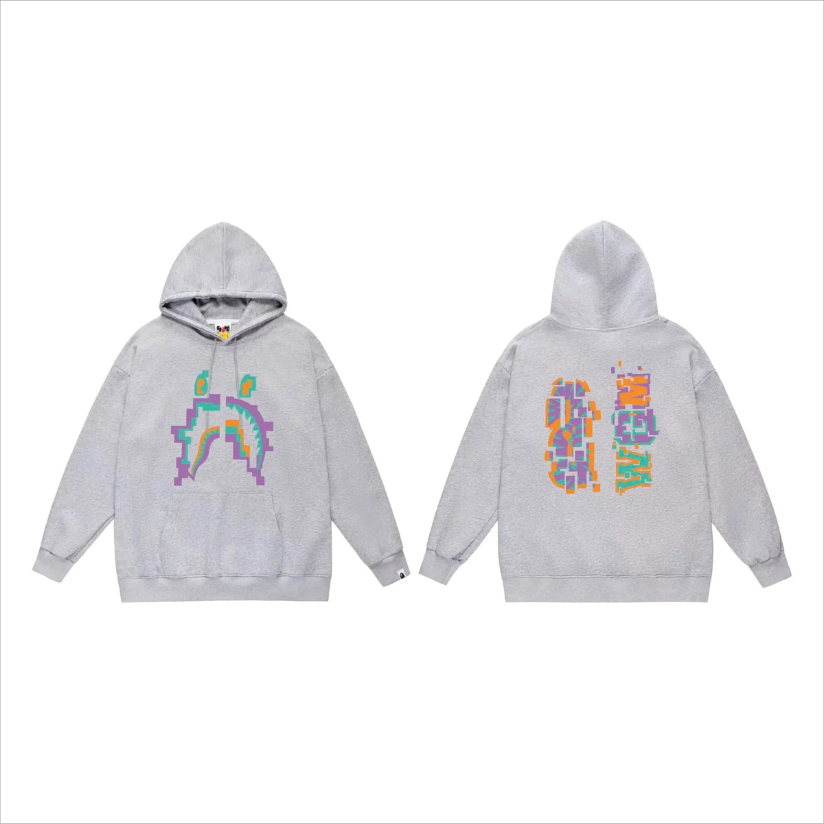 A Bathing Ape A Bathing Ape BAPE STA Pixel Hoodie Grey Grey - 1