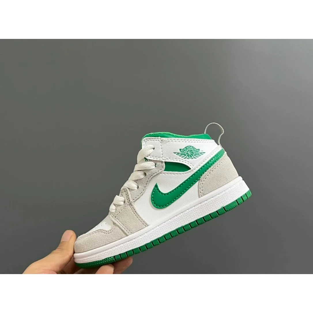 Jordan Jordan Air Jordan 1 Mid White/Green Sneakers White