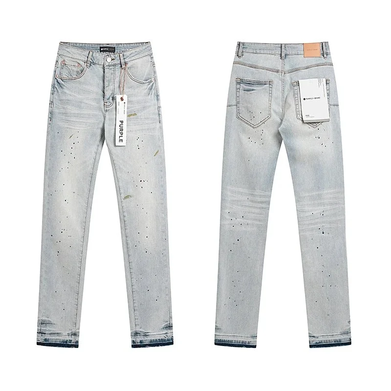 Purple Brand Purple Brand P001 Light Wash Jeans Blue - 1