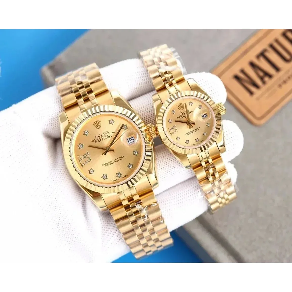 Rolex Rolex Datejust Gold Couple Watch Set Gold - 1