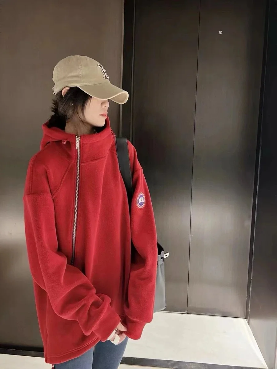 Canada Goose Canada Goose Arctic Program Red Fleece Zip-Up Hoodie Red
