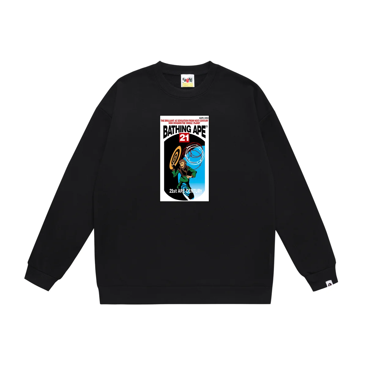 A Bathing Ape BAPE 21st Century Graphic Crewneck Sweatshirt Black Black - 1
