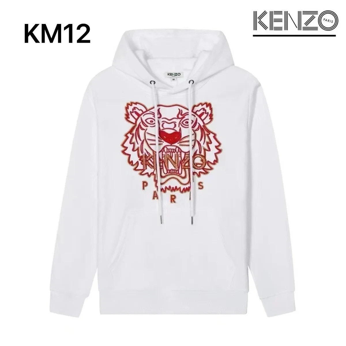 Kenzo Kenzo Tiger KM12 White Red Hoodie White - 1