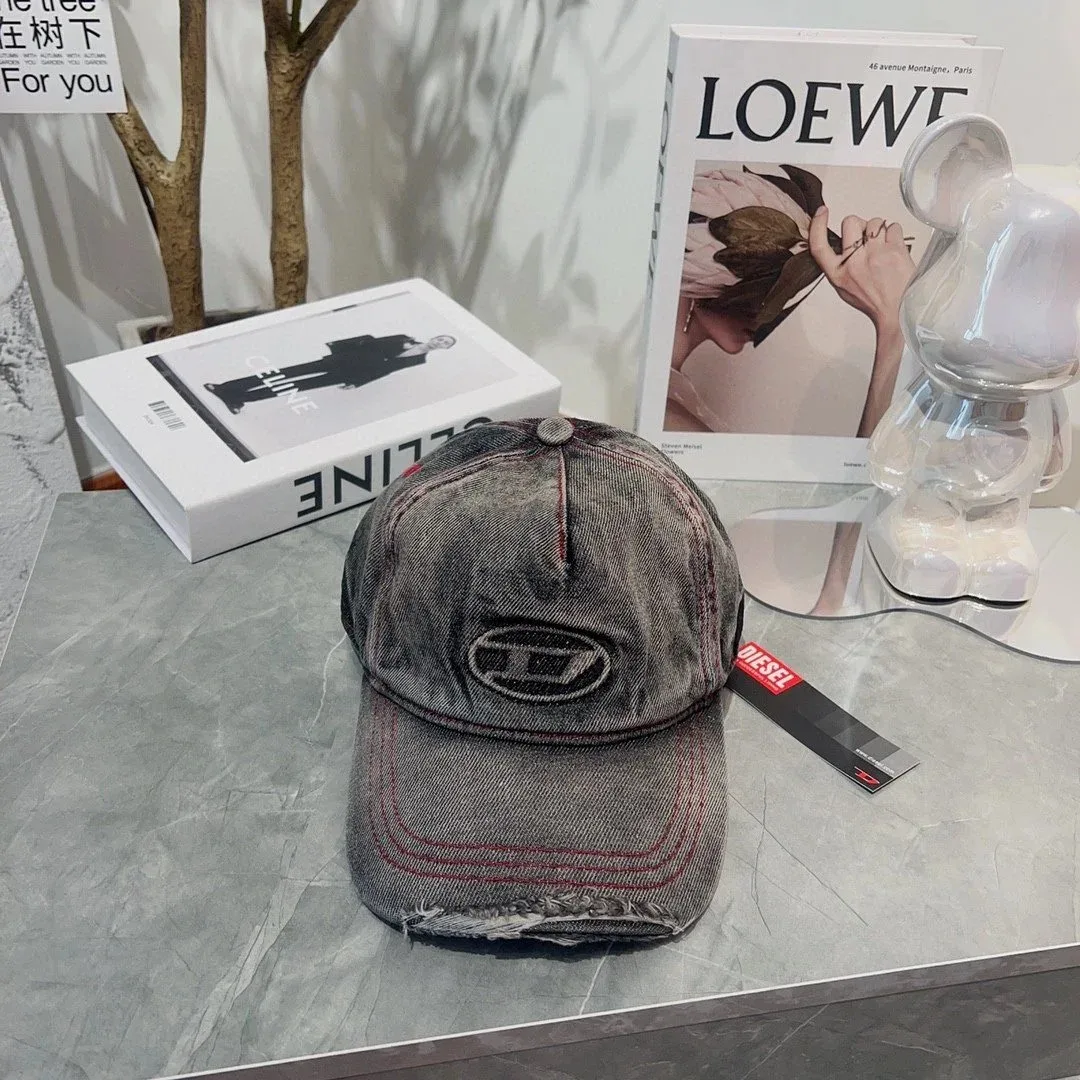 Diesel Diesel Black Distressed Baseball Cap Black - 1