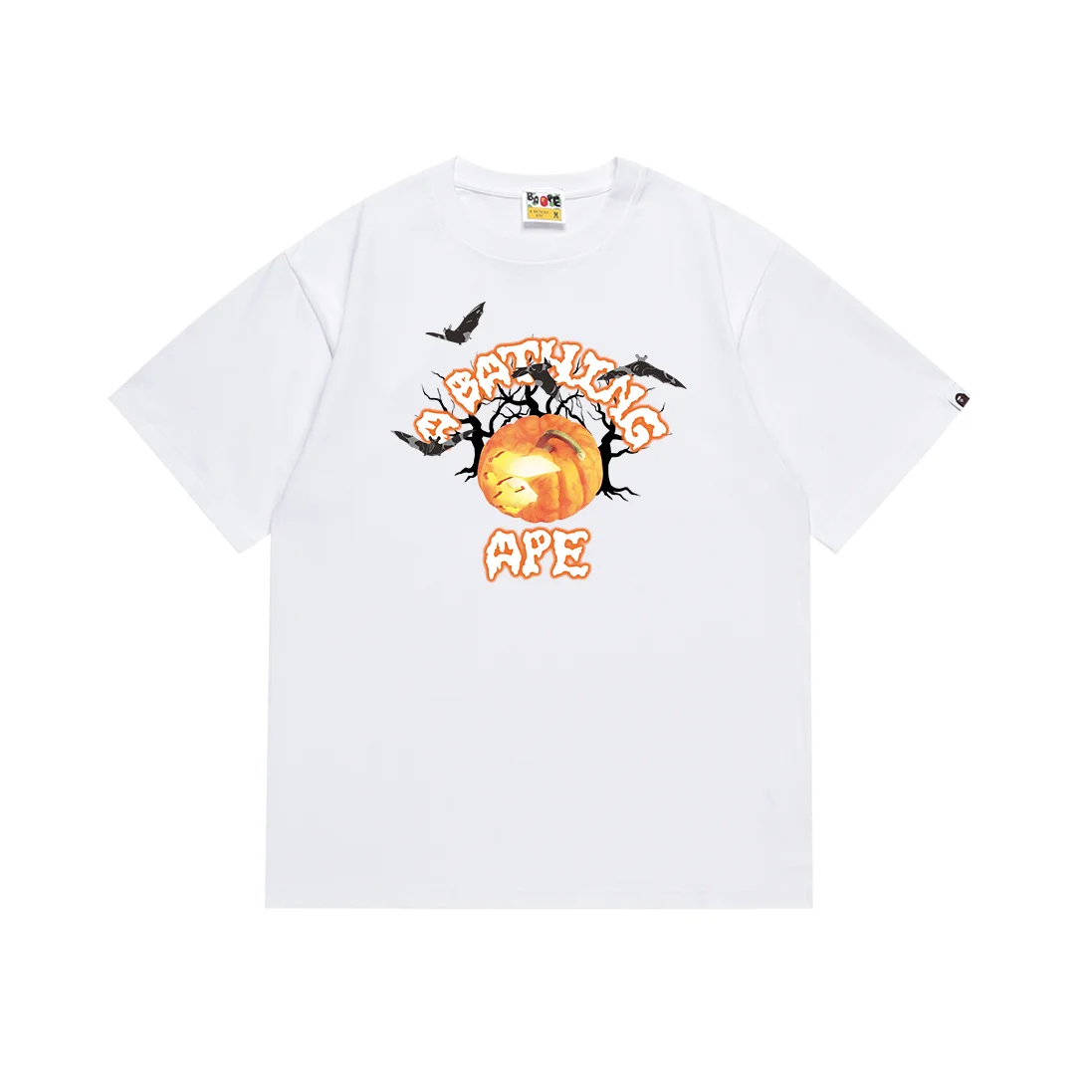 A Bathing Ape BAPE Pumpkin Halloween T-Shirt White White - 1